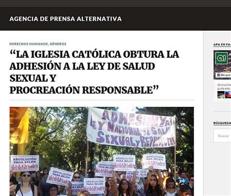 La Iglesia Cat Lica Obtura La Adhesi N A La Ley De Salud Sexual Y