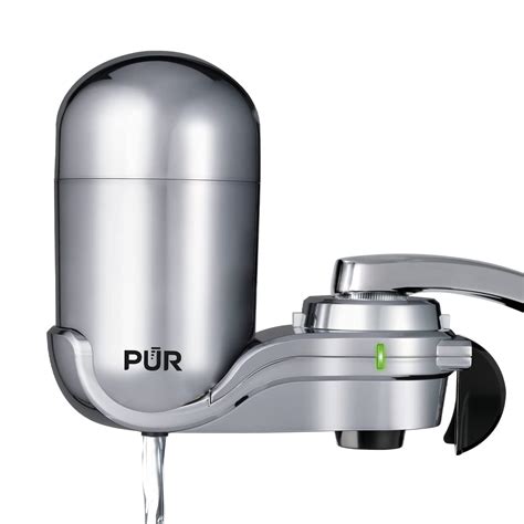 Pur Plus Faucet Mount Water Filtration System Chrome Vertical Faucet