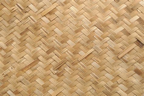 Woven Bamboo Wall Thai Style Pattern Nature Texture Background