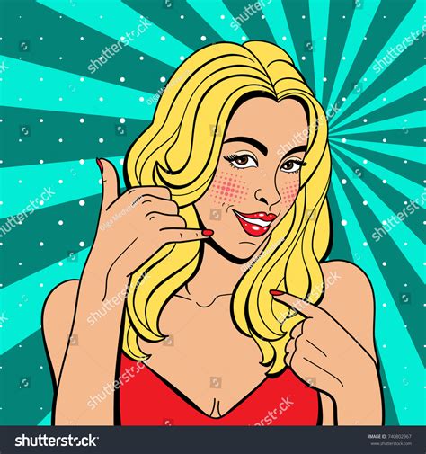 Sexy Pop Art Woman Squinted Eyes Stock Vector Royalty Free 740802967