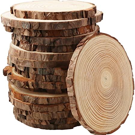 Amazon Pack Round Rustic Woods Slices Unfinished Wood Great