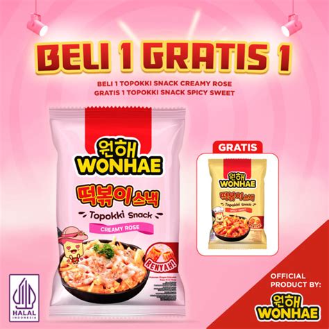 BELI 1 Wonhae Topokki Snack Creamy Rose 80 Gr GRATIS 1 Wonhae Topokki