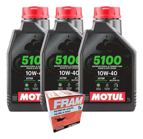 Kit 3 Lts Óleo Motul 5100 10w40 filtro Ph6114 Bmw F800 Gs r