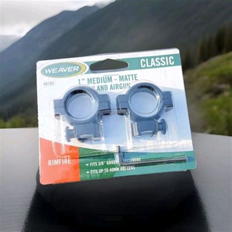 Weaver 1 Inch Scope Rings For 22 Grooved Receiver And Air Rifles 49192