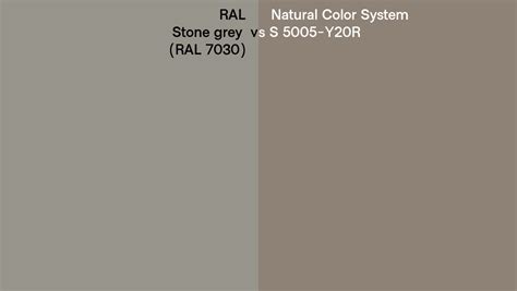 RAL Stone Grey RAL 7030 Vs Natural Color System S 5005 Y20R Side By