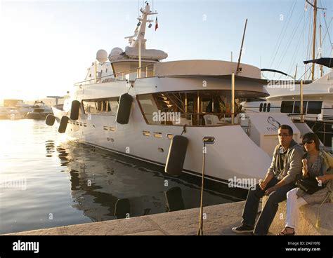 Luxury yacht in old port of St Tropez, France Stock Photo - Alamy