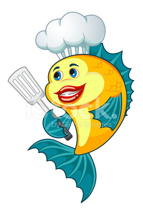 Cartoon Fish Chef Stock Photo Royalty Free Freeimages