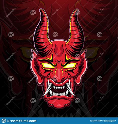 Devil Head Esport Mascot Logo Design Stock Vector - Illustration of ...