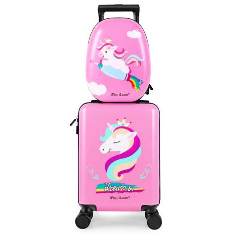 Buy Unicorn Kids Carry On Luggage Set With Spinner Wheels Girls Travel