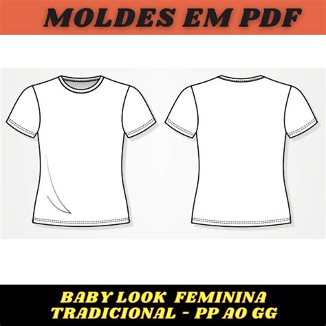 Molde De Camiseta Baby Look Feminina Tradicional Arquivo Pdf