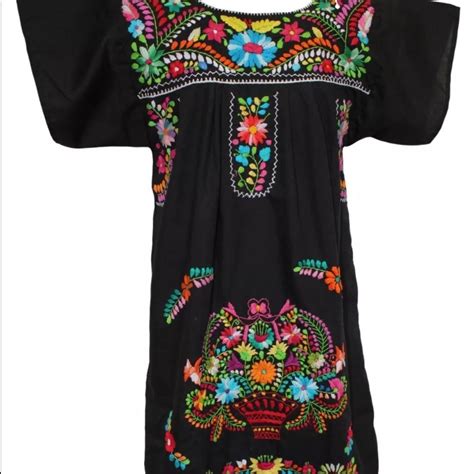 Mexican Embroidered Plus Size Dresses Puebla Dress Mexican