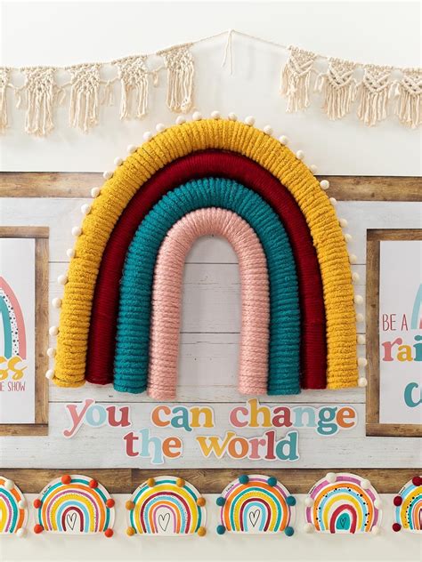 Boho Rainbow Bulletin Board Idea Fun365 42 Off