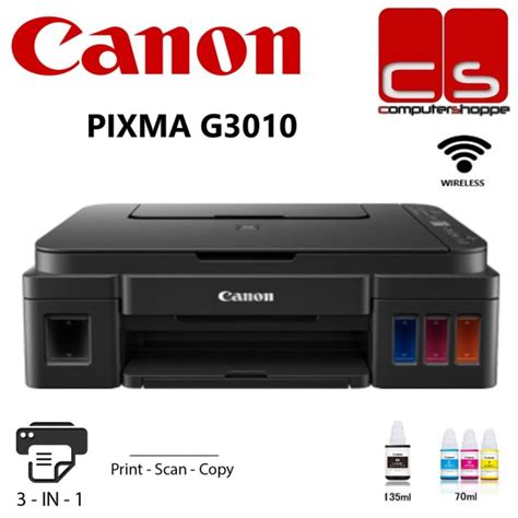 Canon PIXMA G3010 Refillable Ink Tank Wireless All In One Printer Lazada