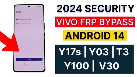 2024 Security Vivo Y17s Y03 T1 T3 Y100 V30 Android 14 13 Frp