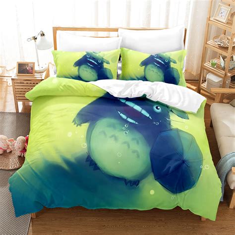 Studio Ghibli My Neighbor Totoro Green Neon Bedding Set