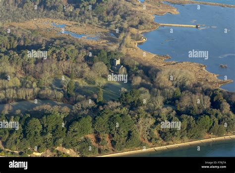 An Aerial View Of Brownsea Island Dorset Brownsea Island Sits In The