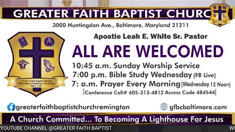 Greater Faith Baptist Church Sevice Youtube