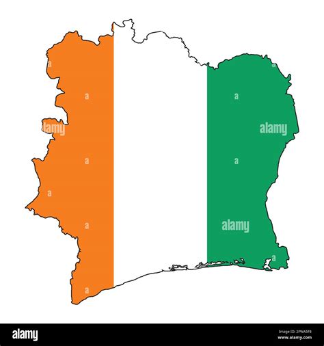 Ivory Coast Flag Map Silhouette Stock Vector Image And Art Alamy