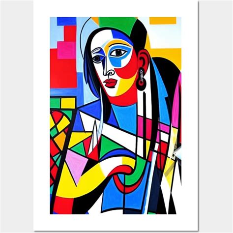 Cubist Style Modern Art Painting - Cubism - Posters and Art Prints | TeePublic