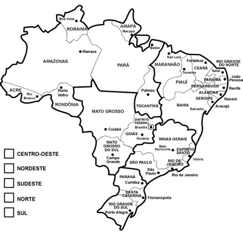 Mapa De Brasil Para Colorear