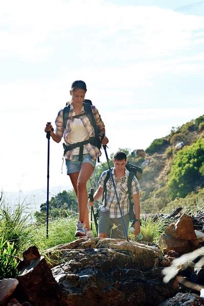 Couple Hiking Through Nature Reserve Stock Image Everypixel