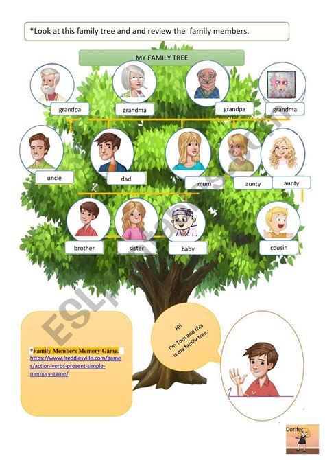 My family tree - ESL worksheet by Dorifer