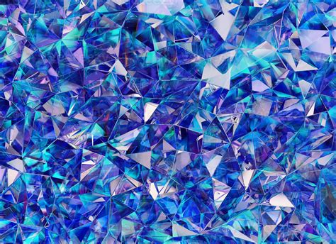 Abstract Blue Diamond Texture Crystal Close Up Background 3d Rendering