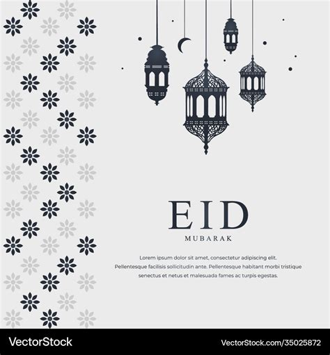 Happy eid mubarak greeting card template Vector Image