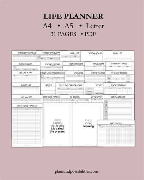 Life Planner Printable Life Organizer Life Binder Manifestation