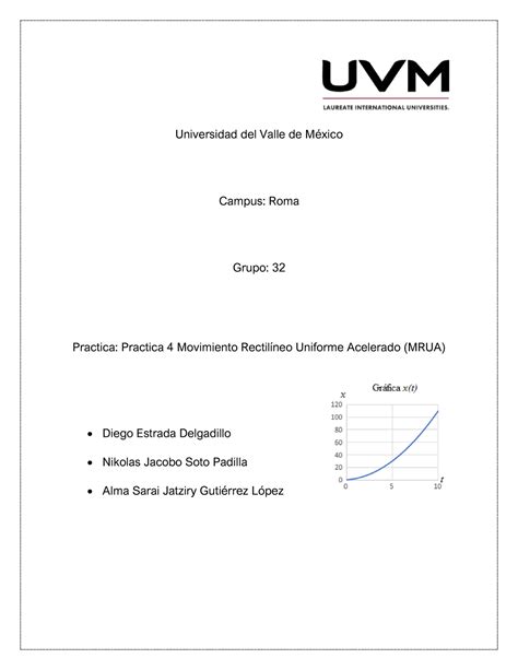 Practica 4 MRUA movimiento rectilíneo uniformemente acelerad