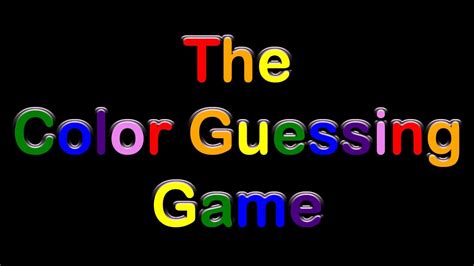 The Color Guessing Game Bobbys Backyard Youtube