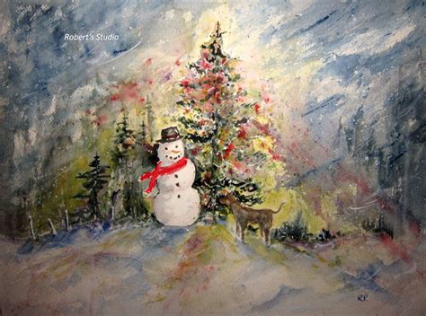 Christmas Landscape Painting at PaintingValley.com | Explore collection ...