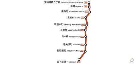 大阪メトロ堺筋線の路線図・地図 ジョルダン