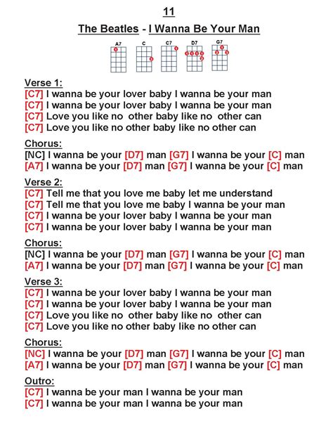 The Beatles I Wanna Be Your Man W Guitar Tabs Songs Ukulele