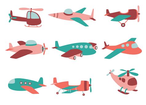 Set of cute plane. vector illustration 8122992 Vector Art at Vecteezy