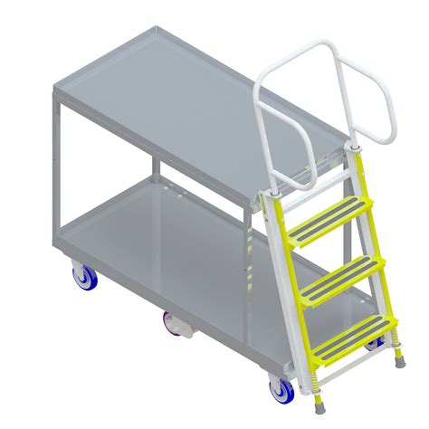 Flat Shelf Ladder Cart National Cart