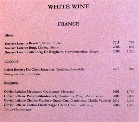 Menu at The Wine Cellar, Jakarta, The Residences at Dharmawangsa Jl ...