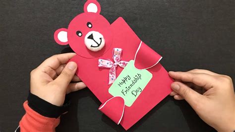 Handmade Friendship Day Teddy Card Teddy Greeting Card Creative