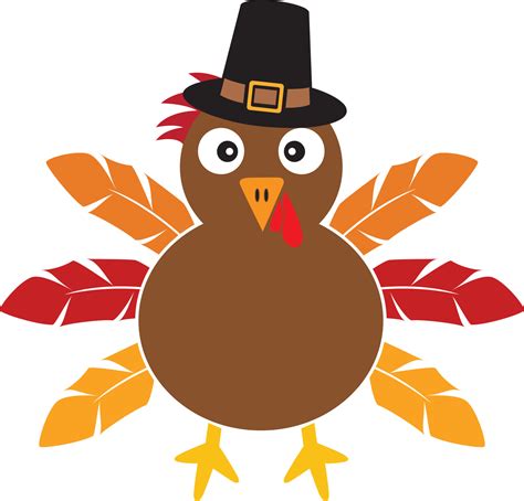 Turkey Pilgrim Hat Happy Fall Thanksgiving Day Happy Harvest Vector