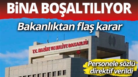 Hazine ve Maliye Bakanlığı binayı boşaltıyor Personele sözlü direktif