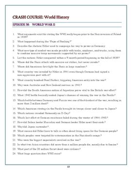 Crash Course World History Worksheet Answers