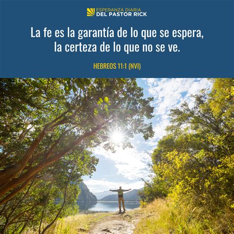 Fe Es Creer Lo Que No Puedes Ver Pastor Rick S Daily Hope