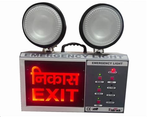 White And Black Agni Emergency Exit Lights 60 Degree C 350 X 285 X