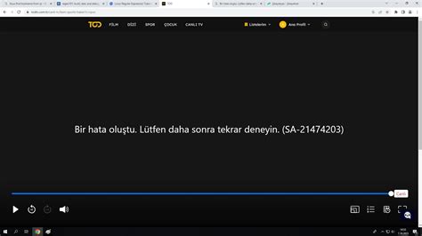 TOD Tv Tod Bir Hata Oluştu Lütfen Daha Sonra Tekrar Deneyin sa