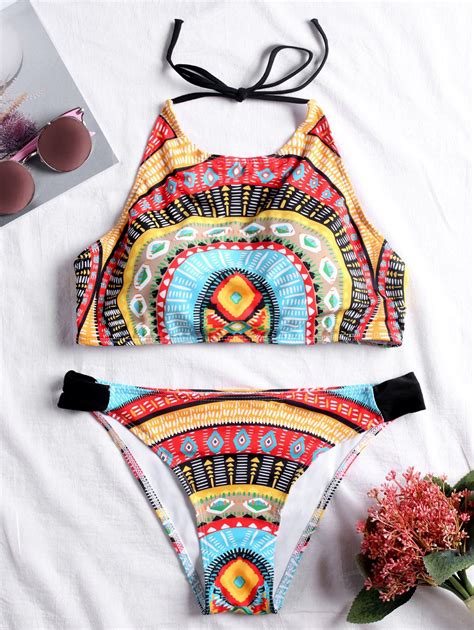 39 OFF Low Waist Aztec Print Bikini Swimsuit Rosegal