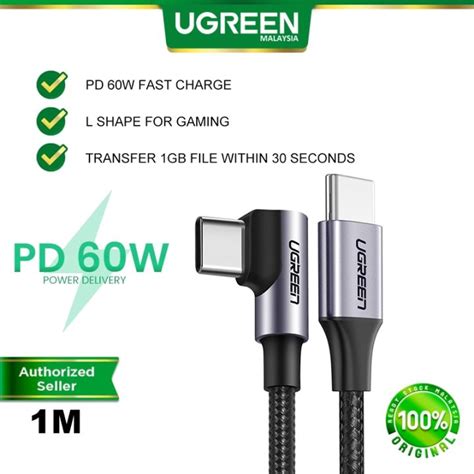 Ugreen Usb C To Type C Cable Right Angle 90 Degree Type C 60w Pd Fast