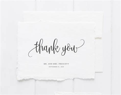 Wedding Thank You Cards Printable Thank You Cards Thank Etsy