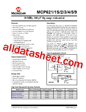 MCP625T E MF Datasheet PDF Microchip Technology