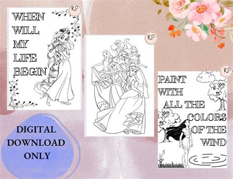 Coloring Book Disney Princesses Digital Download: Coloring Pages - Etsy