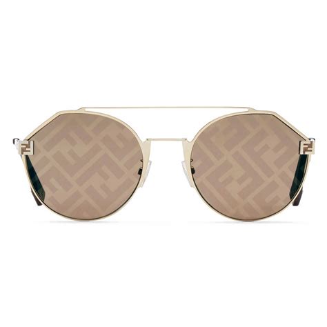 Fendi - Fendi Sky - Round Sunglasses - Gold Brown - Sunglasses - Fendi ...